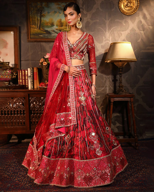 The Ruby Lehenga