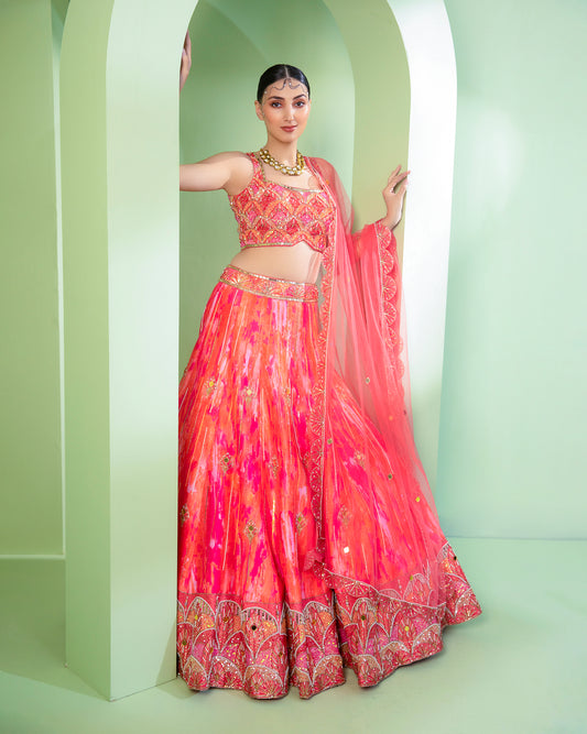 The Coral Lehenga