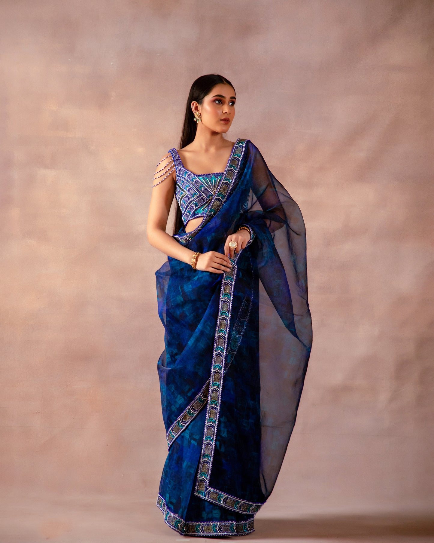 The Midnight Blue Saree