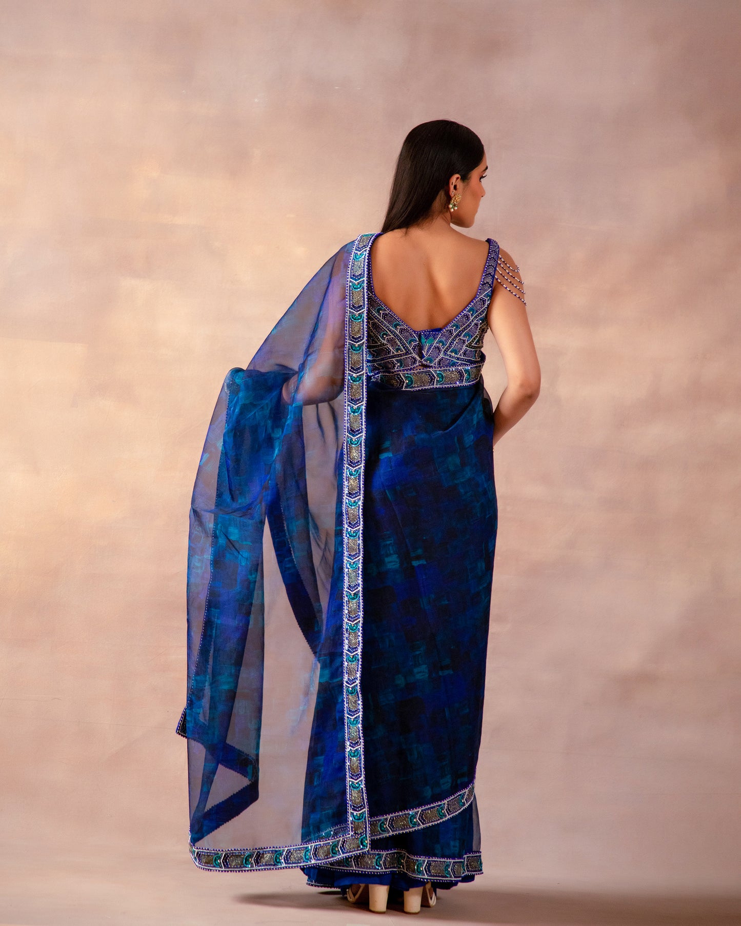 The Midnight Blue Saree