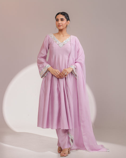 Lavender Anarkali Set
