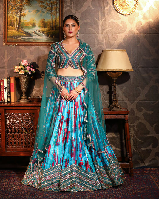 The Teal Lehenga